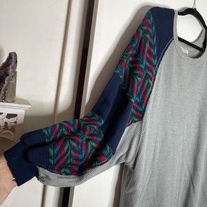 Free people Balloon sleeve woven/thermal sweater (never worn)
